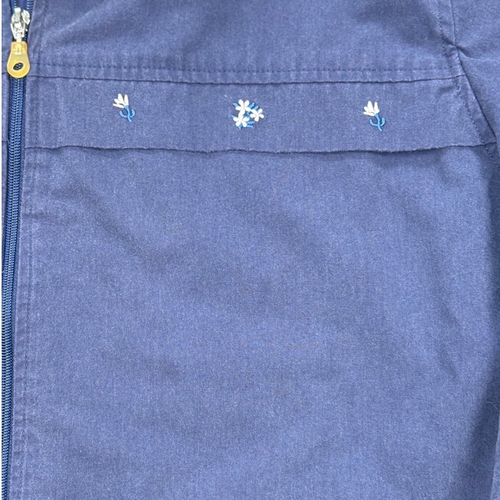 Vintage Tudor Court Haband Blue Zip Jacket Floral Embroidery XL - Picture 9 of 9